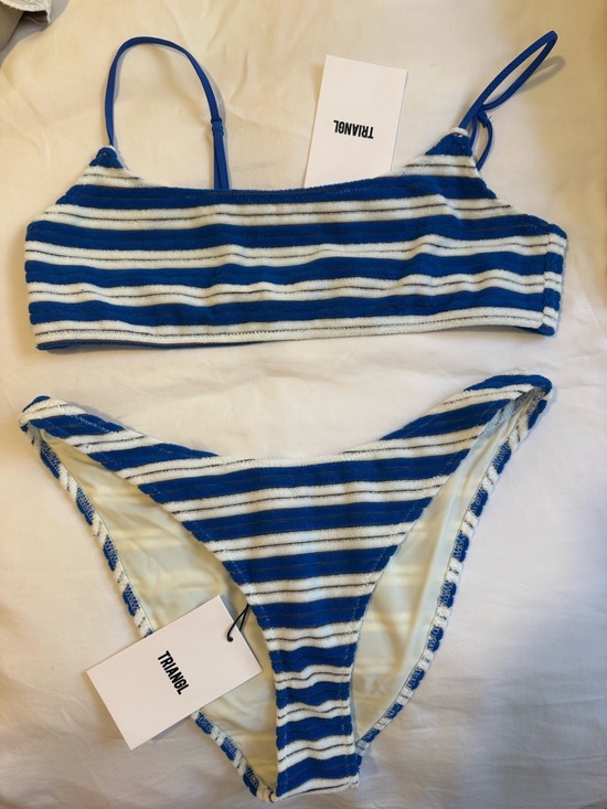 triangl swimwear Other - triangl swimwear Blue and White Striped Bikini Set